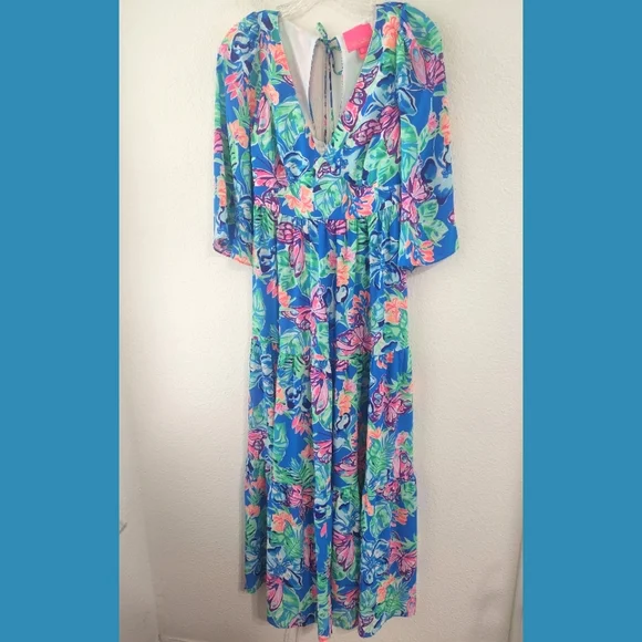 Lilly Pulitzer | Dresses | Lilly Pulitzer Rease Pundy Blue Print Maxi Dress  Sz 4 | Poshmark